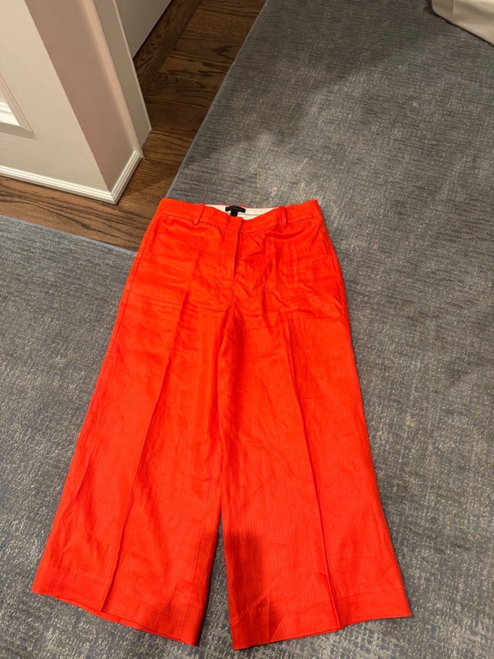 J. Crew Bright Orange Wide-Leg Chinos